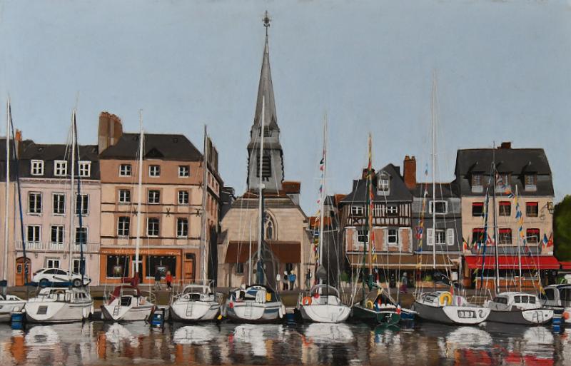 honfleur-quai st Etienne 2.jpg - Pastel / size 70x45